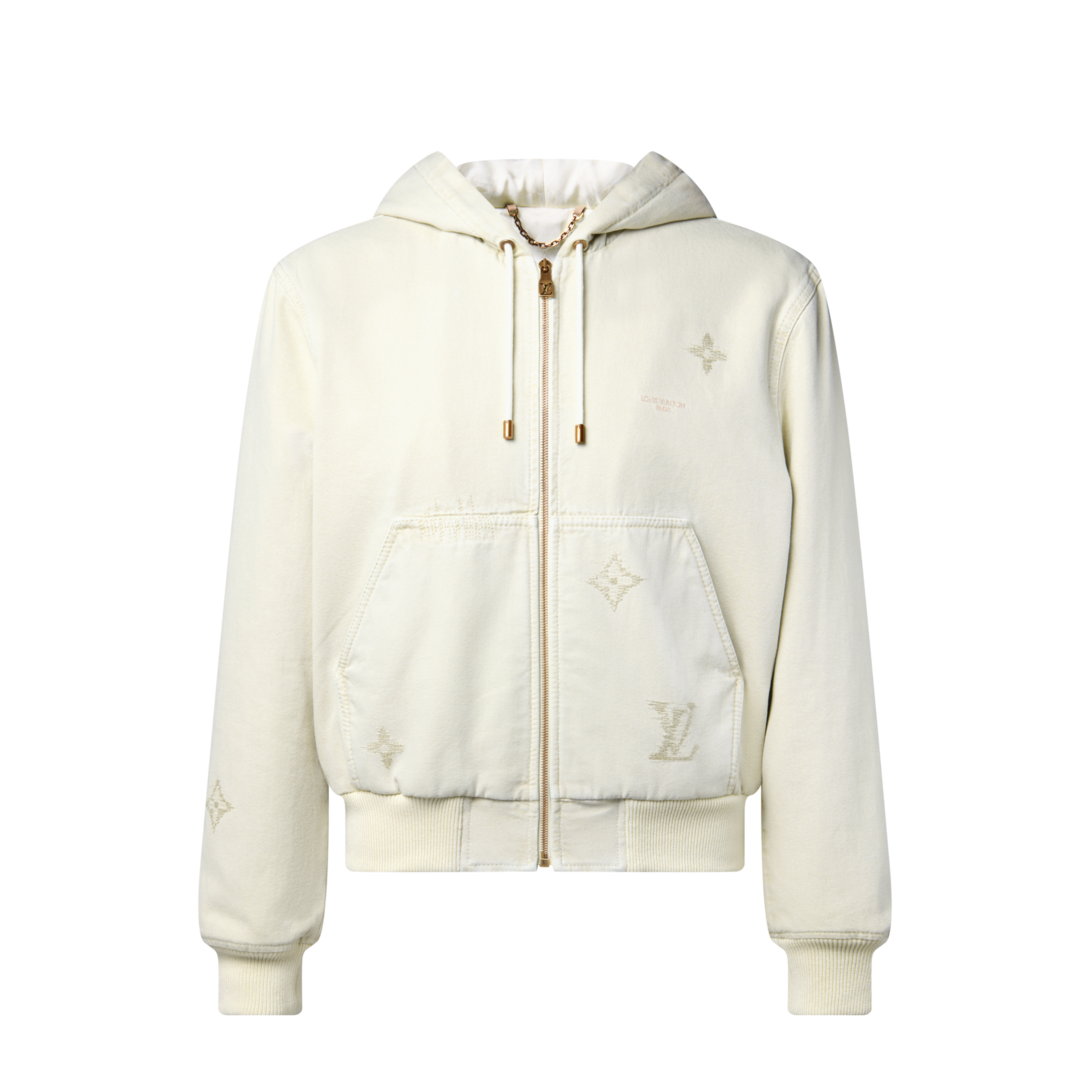 LOUIS VUITTON ホワイトアウター Embroidered Signature Hooded Blouson - Ready-to-Wear | LOUIS VUITTON
